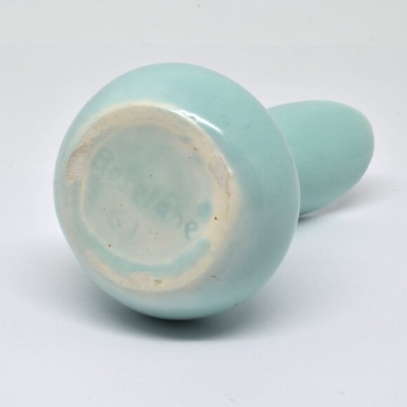 Vintage MCM Miniature Roselane Turquoise Bud Vase, 3.5" Tall, 1961 - Picture 5 of 9